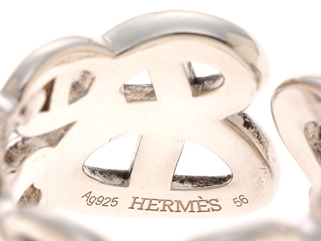 HERMES エルメス シェーヌダンクルアンシェ リング SVシルバー GM 13.7