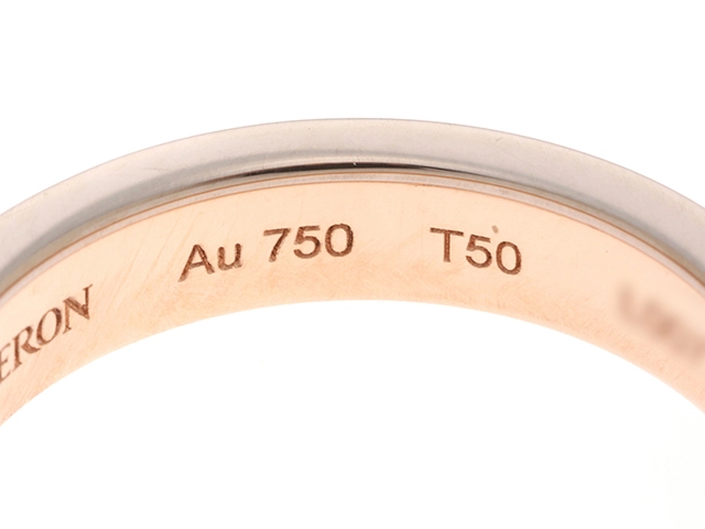 BOUCHERON ブシュロン キャトル リング K18 WG PG セラミック ダイヤモンド #50 2.6g【473】