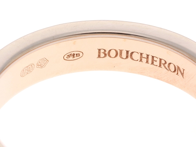 BOUCHERON ブシュロン キャトル リング K18 WG PG セラミック ダイヤモンド #50 2.6g【473】