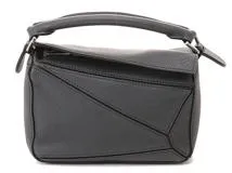 LOEWE ロエベ パズルバッグミニ グレー レザー 【432