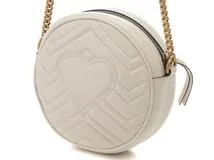 GUCCI 　グッチ 　GGマーモント 　ラウンドミニショルダーバッグ 　 ホワイト　 レザー 　550154 　【436】　2143000691804