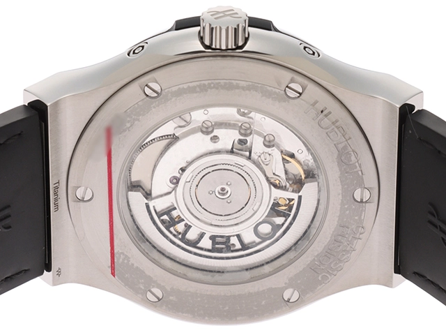 HUBLOT ウブロ 腕時計 2018年正規品 クラシック・フュージョン アエロフュージョン ムーンフェイズ 517.NX.0170.LR チタニウム/ラバー/アリゲーター スケルトン文字盤 自動巻き【472】SJ