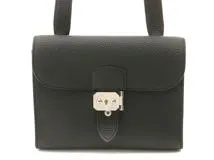 HERMES 黒のキャンバスメッセンジャーバッグ エルメス(Hermes) 中古 メッセンジャーバッグ | 通販・人気
