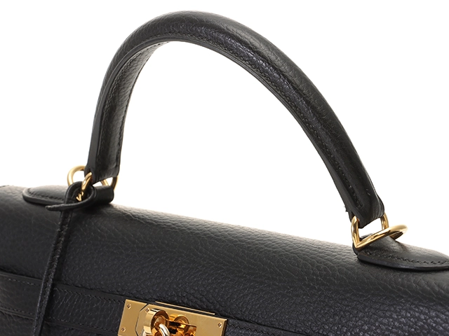 HERMES　エルメス　ケリー32　ブラック　ゴールド金具　アルデンヌ　外縫い　□E刻印　2001年頃製造　【431】2143000694430