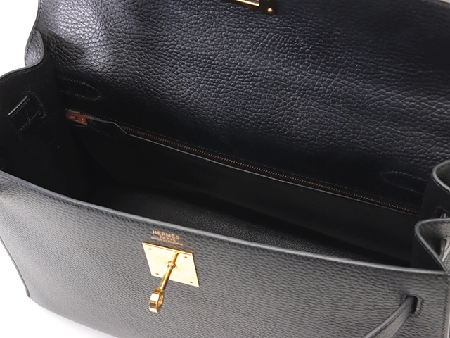 HERMES　エルメス　ケリー32　ブラック　ゴールド金具　アルデンヌ　外縫い　□E刻印　2001年頃製造　【431】2143000694430