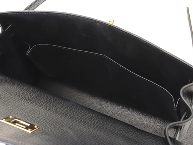 HERMES　エルメス　ケリー32　ブラック　ゴールド金具　アルデンヌ　外縫い　□E刻印　2001年頃製造　【431】2143000694430