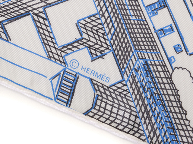 【正規品】HERMÈS エルメス カレ90 パンタン・シティ カレ90 パンタン・シティ ホワイト 白[] Carre90 Pantin City