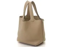 HERMES エルメス ピコタンロックPM ハンドバッグ トレンチ パラジウム(シルバー)金具 トリヨンクレマンス Z刻印 【460】2143000694980