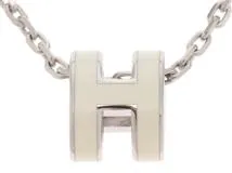 HERMES エルメス ポップアッシュ・ミニネックレス ホワイト