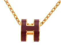 マ*う様 【新品未使用】 エルメス ミニポップH ルージュルビー HERMES エルメス ポップアッシュ・ミニネックレス ルージュ GP