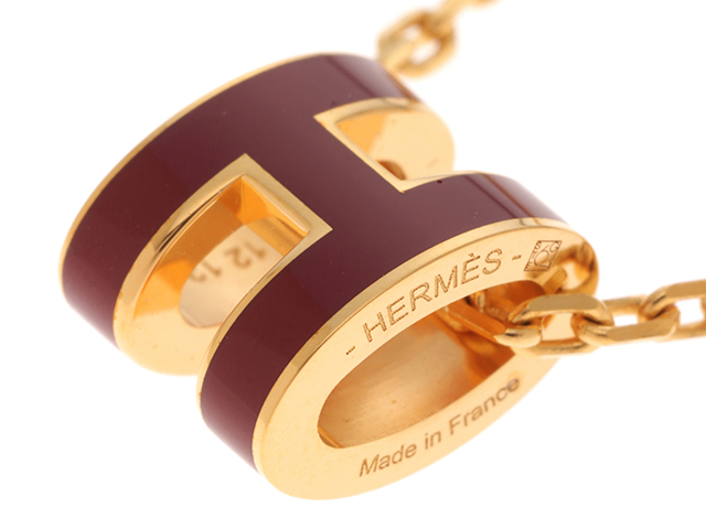 HERMES エルメス ポップアッシュ・ミニネックレス ルージュ GP