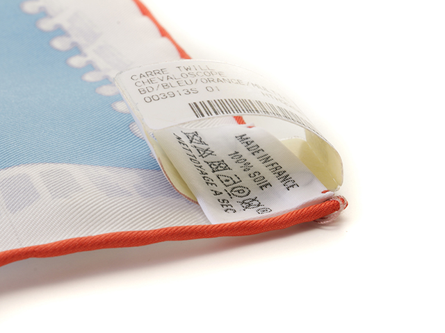 HERMES エルメス カレ90 スカーフ CHEVALOSCOPE ブルー オレンジ