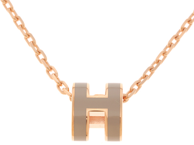 HERMES エルメス ポップアッシュ・ミニネックレス マロン