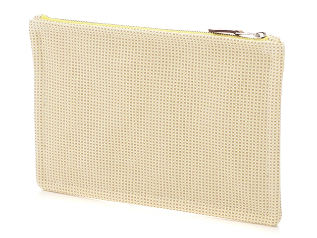 HERMES エルメス　フラットポーチ・ミニ　クレイジーＨ　シトロン / オークル　新品同様品【431】KS