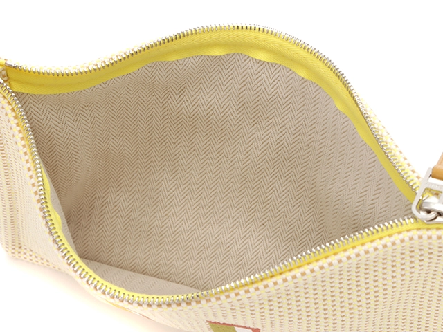 HERMES エルメス　フラットポーチ・ミニ　クレイジーＨ　シトロン / オークル　新品同様品【431】KS