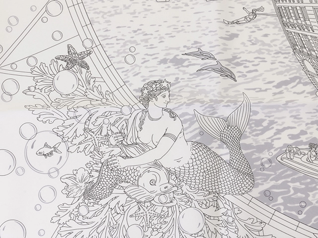 HERMES　エルメス　スカーフ　カレ90　HERMES FLAGSHIP ブラン／ノワール／グリス　シルク【471】L