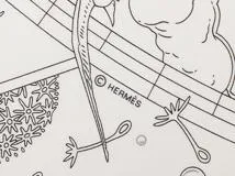 HERMES　エルメス　スカーフ　カレ90　HERMES FLAGSHIP ブラン／ノワール／グリス　シルク【471】L