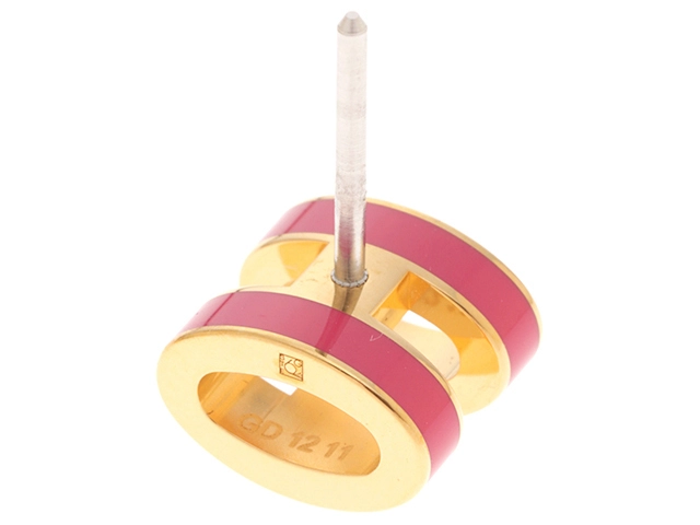 HERMES エルメス ピアス ミニ・ポップアッシュ ピアス H608002F B3 ラッカーメタル ローズ･メキシコ/イエローゴールドプレーテッド 未使用品【472】SJ