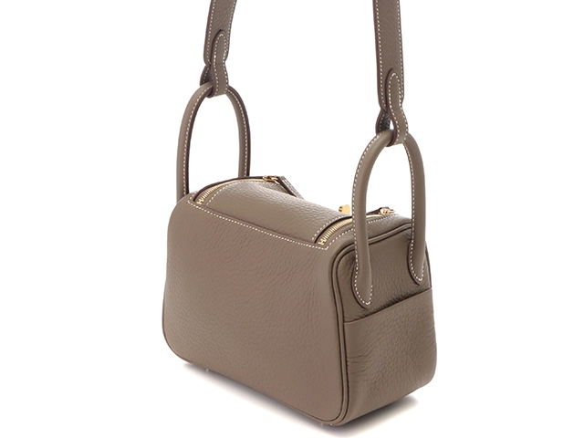 Hermès　エルメス　リンディ・ミニ　エトゥープ　ゴールド金具　トリヨンクレマンス　W刻印　2024年頃製造　【471】L