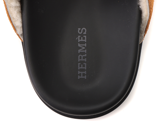 HERMES エルメス ゴー ミュール レディース39 ゴールド/ブラック