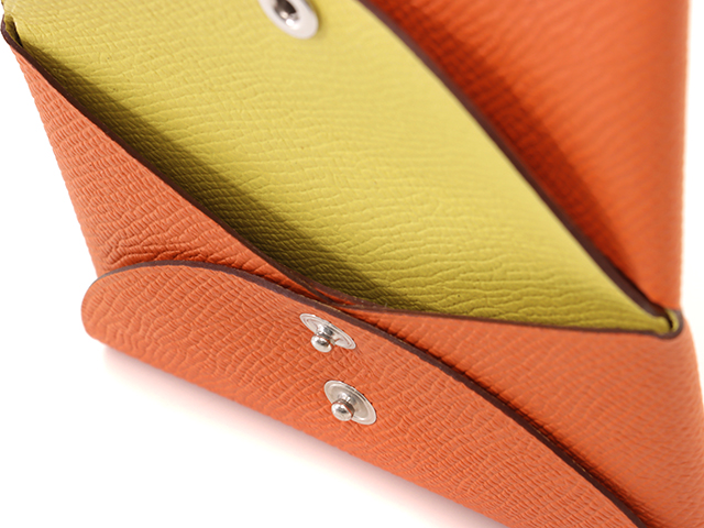 【鮮やか】HERMES オレンジ カルヴィデュオ カード コインケース エルメス Hermes HERMES コインケース カルヴィデュオ CALVI DUO