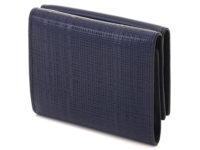 LOEWE ロエベ 財布 トライフォールドウォレット ネイビー カーフ (2143000705037) 【200】
