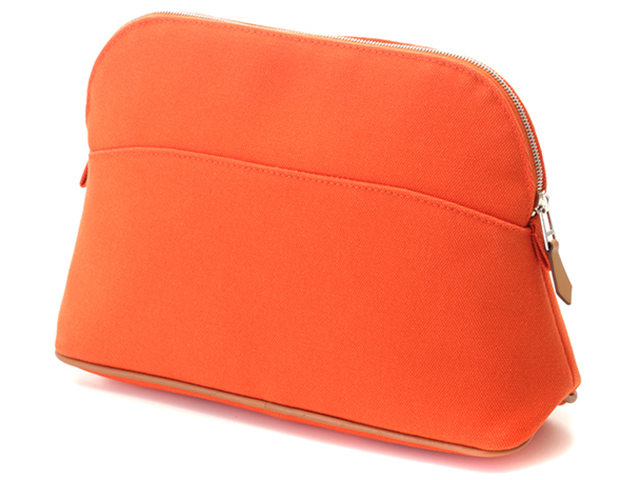 HERMES エルメス ボリードポーチ25 オレンジ キャンバス/レザー
