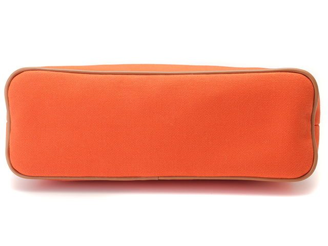 HERMES エルメス ボリードポーチ25 オレンジ キャンバス/レザー