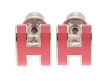 HERMES　エルメス　ポップアッシュミニピアス　アクセサリー　ローズ　シルバー プレーテッド/ラッカー シルバー金具　未使用品　【472】AH