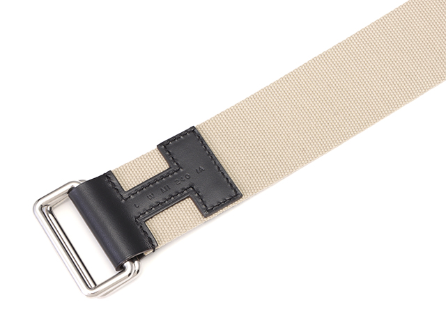 HEREMS エルメス ノマドベルト ブラック/ベージュ/SV金具 Ⅼサイズ 