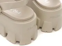 PRADA　プラダ　モノリス　サンダル　レディース36ハーフ　ベージュ　ラバー　1X526M