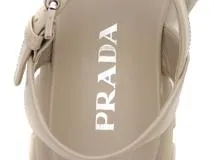 PRADA　プラダ　モノリス　サンダル　レディース36ハーフ　ベージュ　ラバー　1X526M