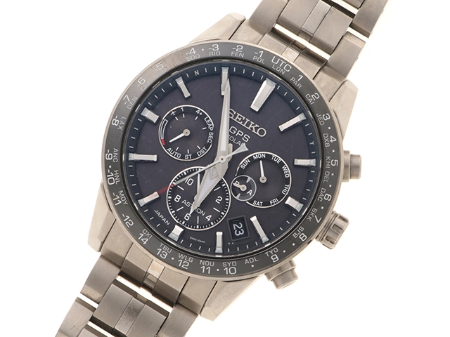 SEIKO　セイコー　アストロン　チタニウム　ソーラー式　メンズ腕時計　ブラック文字盤　SBXC003　2143000710550　【205】