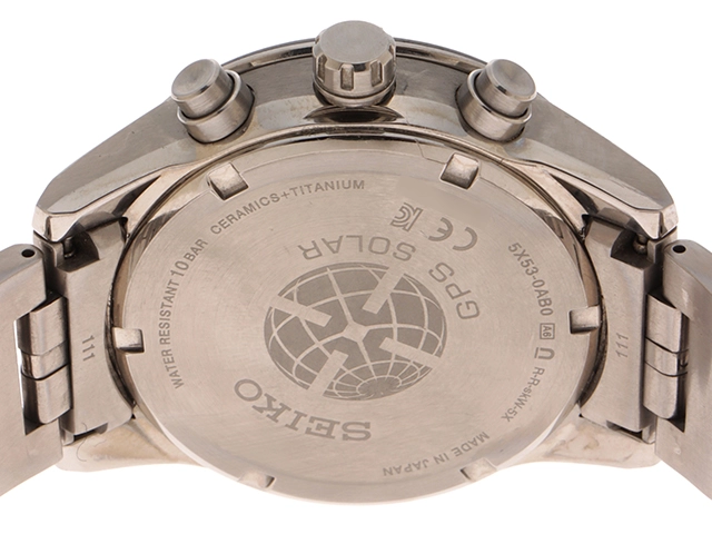 SEIKO　セイコー　アストロン　チタニウム　ソーラー式　メンズ腕時計　ブラック文字盤　SBXC003　2143000710550　【205】