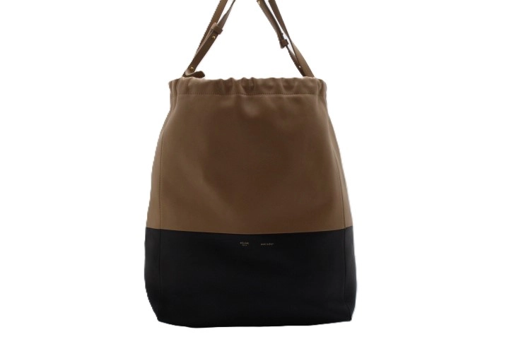CELINE セリーヌ ドローストリングカバ ショルダーバッグ 174183UBG.38BN ブラック/ナチュラル レザー 【460】2143000710956