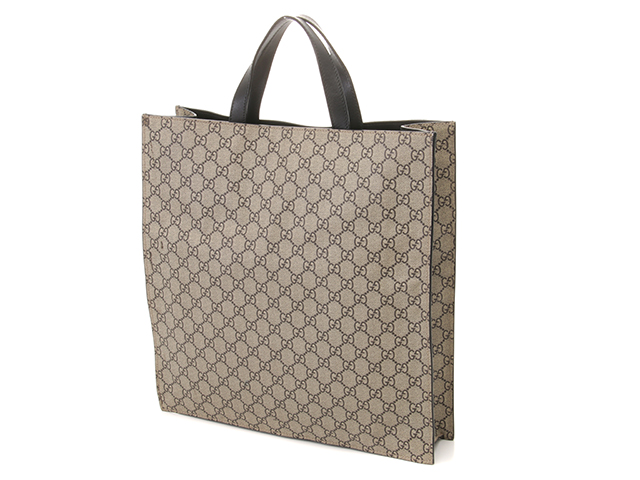 Gucci GGスプリーム トートバッグ GG ブラック〕ラージ トートバッグブラック GGスプリーム