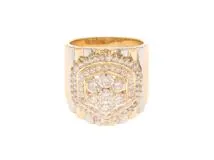 JEWELRY ノンブランドジュエリー リング 14.5号 K18イエローゴールド/プラチナ ダイヤモンド1.40/0.93カラット 19.1g【472】SJ