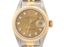 【X番】ROLEX ロレックス 腕時計 デイトジャスト 69173G シャンパン文字盤 ゴールド(K18) ステンレススチール 旧ダイヤ台座 2143000713858【430】