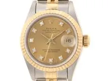 【X番】ROLEX ロレックス 腕時計 デイトジャスト 69173G シャンパン文字盤 ゴールド(K18) ステンレススチール 旧ダイヤ台座 2143000713858【430】
