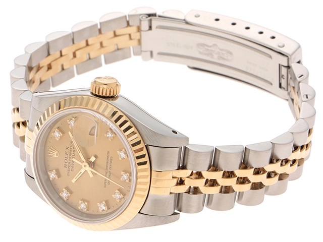 【X番】ROLEX ロレックス 腕時計 デイトジャスト 69173G シャンパン文字盤 ゴールド(K18) ステンレススチール 旧ダイヤ台座 2143000713858【430】