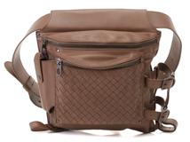 BOTTEGA VENETA ボッテガヴェネタ ウエストバッグ イントレチャート レザー ブラウン アウトレット 121604【472】YY