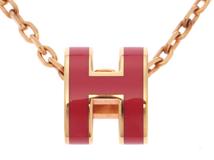 HERMES　エルメス　ポップアッシュ・ミニネックレス　ローズ/GP【471】IK