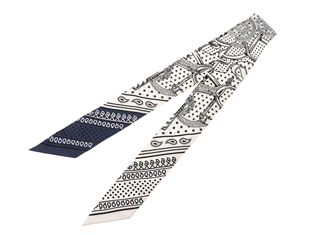 HERMES エルメス ツイリー Eperon d'Or Bandana マリン