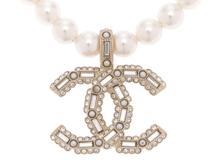 CHANEL　シャネル　ココマークネックレス　メタル(GP)　コスチュームパール　AB9711　2143000716279【432】