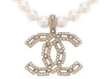 CHANEL　シャネル　ココマークネックレス　メタル(GP)　コスチュームパール　AB9711　2143000716279【432】