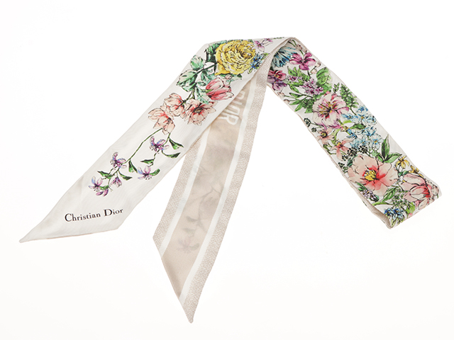 DIOR ミッツァ スカーフ D-FLORAL シルクツイル フローラル 国内