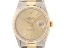 P番　ROLEX　ロレックス　デイトジャスト　16203　YG/SS　シャンパン　自動巻き　ユニセックス2143000716446【432】