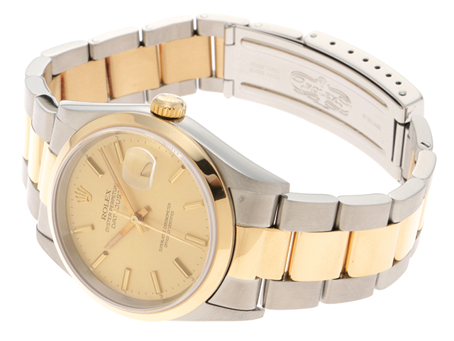 P番 ROLEX ロレックス デイトジャスト 16203 YG/SS シャンパン