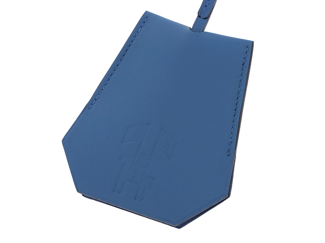 HERMES　エルメス　小物　クロシェット　キーホルダー　バッグチャム　ブルー・ＳＶ金具　ヴォースイフト　箱付き　【472】HA