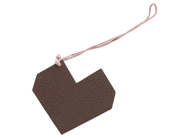 Hermès　エルメス　ハート プティ・アッシュチャーム　ブラウン/レッド　ヴォーエプソン/トゴ【472】L